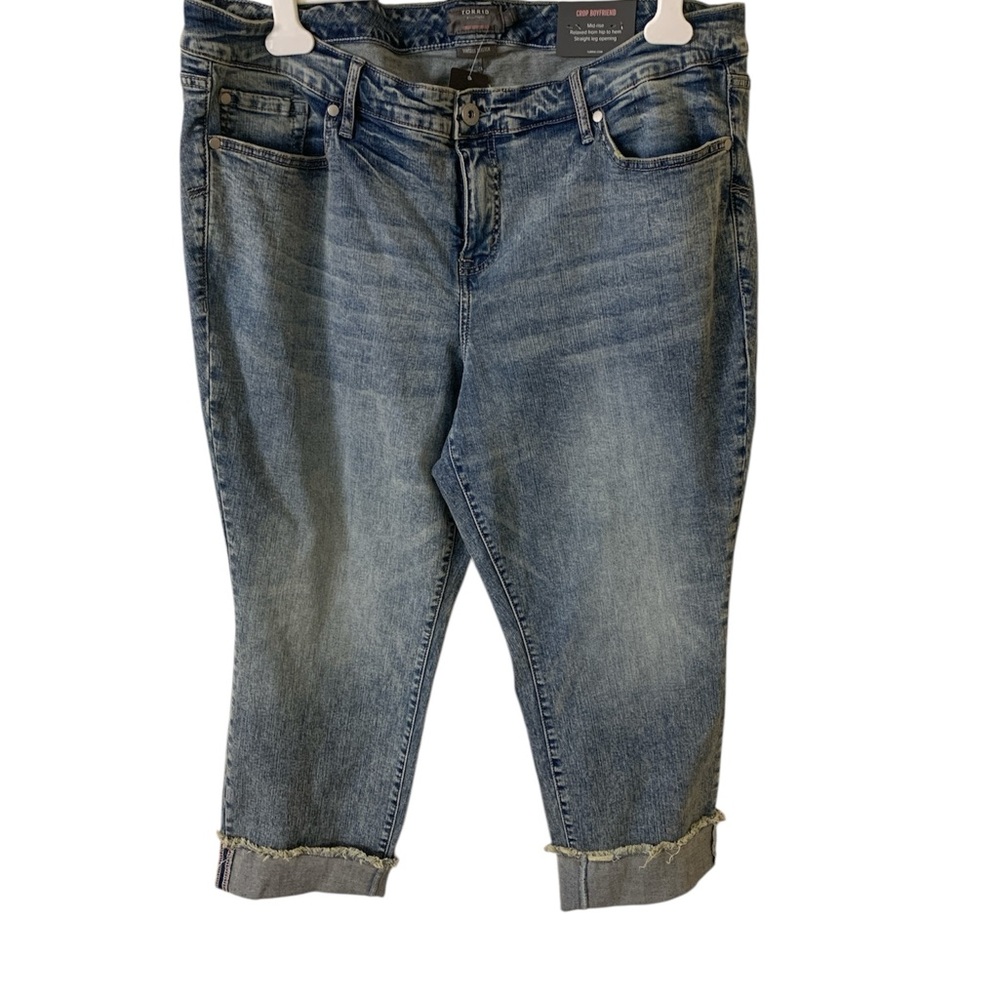 Torrid Blue Ankle Cropped Jeans with Rolled Hems